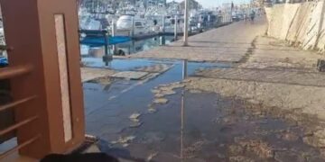 Preocupante exhibición de derrame de aguas negras y basura en la Marina de Cabo San Lucas