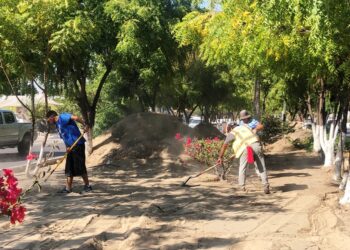 Realiza Servicios Públicos extracción de tierra en el bulevar Padre Kino
