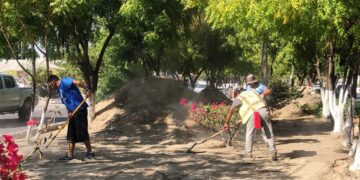 Realiza Servicios Públicos extracción de tierra en el bulevar Padre Kino