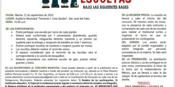 El Gobierno de Los Cabos a través de la Dirección Municipal de Educación, convoca a la comunidad estudiantil de las diferentes instituciones educativas públicas y privadas de nivel primaria a participar en el Concurso Municipal de Escoltas,