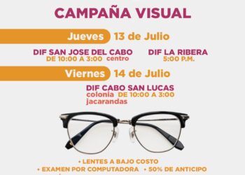 La empresa “La Vista servicios ópticos” continúan con su Campaña Visual este viernes 13 de julio en las instalaciones del DIF en San José del Cabo
