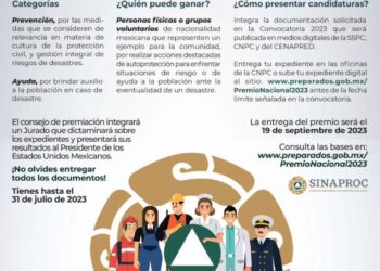 INVITA GOBIERNO DEL ESTADO A PARTICIPAR EN EL PREMIO NACIONAL DE PROTECCIÓN CIVIL&nbsp;