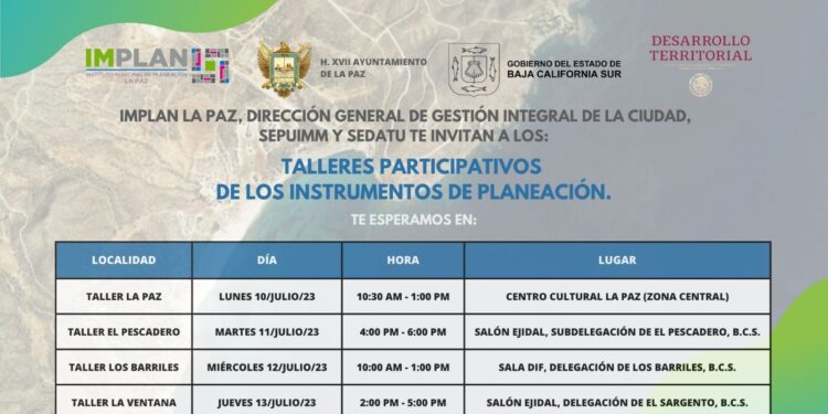 Impartirán Talleres Ciudadanos Participativos para los instrumentos de planeación del Municipio