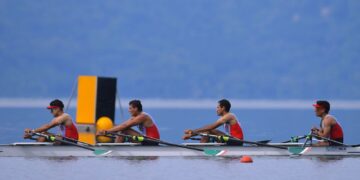 MIGUEL CARBALLO OBTIENE MEDALLA DE PLATA EN CUÁDRUPLE SCULL VARONIL DENTRO DE LOS JCC2023