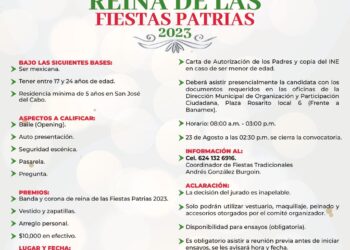 Se encuentra abierta la convocatoria para participar en el certamen de elección de la reina de las Fiestas Patrias 2023.