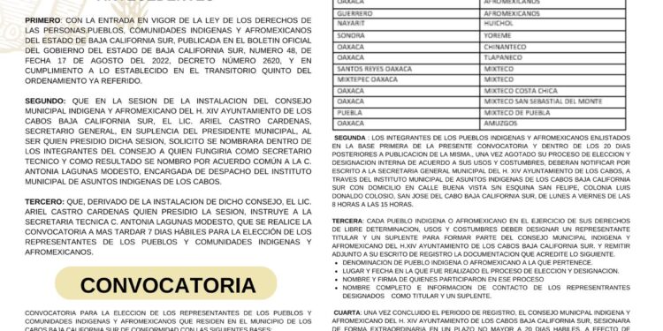 Aun se encuentra abierta la convocatoria para la elección de las y los 19 representantes de la población.