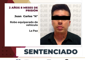 SENTENCIAN MÁS DE 2 AÑOS DE PRISIÓN A RESPONSABLE DE ROBO EQUIPARADO DE VEHÍCULO