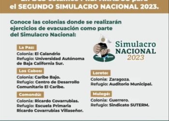 Autoridades municipales encabezadas por la directora de Protección Civil Leticia Rivera, llevarán a cabo este 19 de septiembre un simulacro en Cabo San Lucas