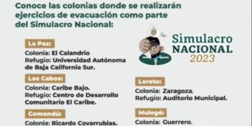 Autoridades municipales encabezadas por la directora de Protección Civil Leticia Rivera, llevarán a cabo este 19 de septiembre un simulacro en Cabo San Lucas