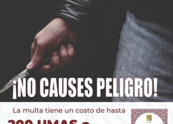 Multa de mas de $20 mil pesos y arresto de 36 horas por portar armas blancas en Los Cabos