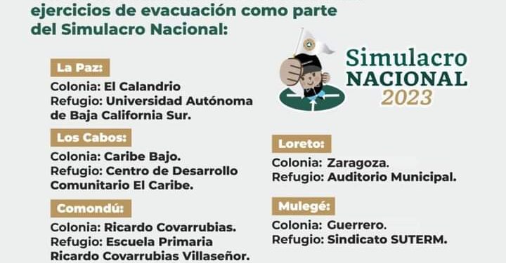 BCS LISTO PARA EL SEGUNDO SIMULACRO NACIONAL 2023