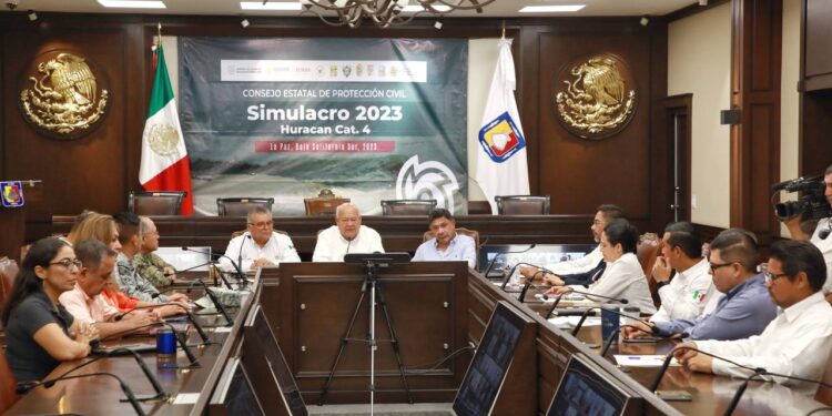 PARTICIPA BCS EN SEGUNDO SIMULACRO NACIONAL CON HURACÁN CATEGORÍA 4