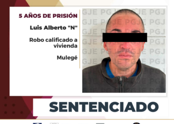 OBTIENE PGJE SENTENCIA DE MÁS DE 5 AÑOS DE PRISIÓN PARA CULPABLE DE ROBO CON VIOLENCIA