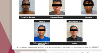 APREHENDE PGJE A CINCO PERSONAS EN LA PAZ Y LOS CABOS