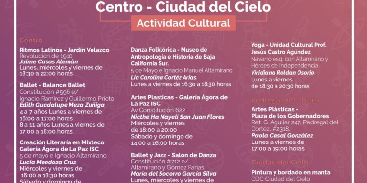 Ofertan cursos y talleres culturales en la zona Centro de La Paz