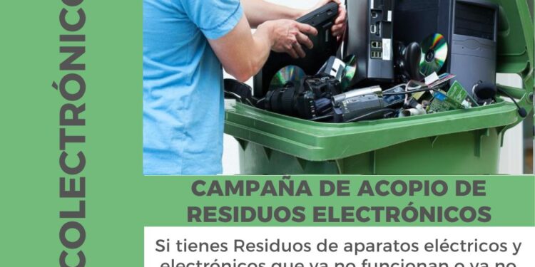 invita a la ciudadanía a participar en la Campaña de Centros de Acopio de Residuos Electrónicos que se instalará en la explanada frente a Palacio Municipal