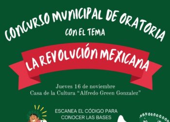 Jorge Servín Meza, invita a participar a en el concurso municipal de oratoria que se realizará en noviembre próximo como parte de las actividades para conmemorar el 113° aniversario de la Revolución Mexicana.
