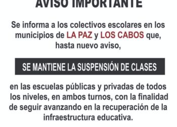La suspensión de actividades educativas se mantendrá hasta nuevo aviso