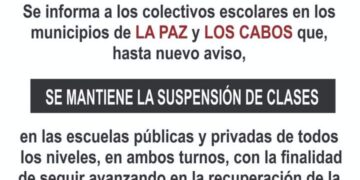 La suspensión de actividades educativas se mantendrá hasta nuevo aviso