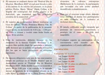 Convocan a todas las personas del sexo femenino pertenecientes a la delegación a participar en el “Gran Concurso de Catrinas Vivientes”