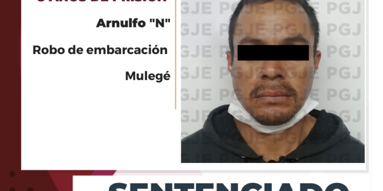 EN JUICIO ORAL OBTIENE PGJE SENTENCIA DE 5 AÑOS DE PRISIÓN PARA RESPONSABLE DE ROBO DE EMBARCACIÓN EN GUERRERO NEGRO