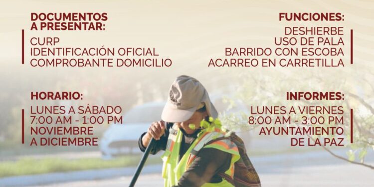 Implementa Ayuntamiento de La Paz&nbsp; Programa de Empleo Temporal&nbsp;