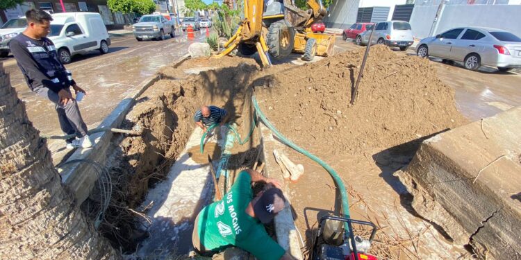 Repara personal de OOMSAPAS La Paz dos fugas de agua potable