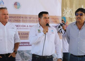 Banderazo de obra de la obra integral de construcción de la línea de conducción de La Sanluqueña al tanque de 1000 de Lomas del Sol, con una inversión de $37 millones 495 mil 868.95 pesos. 