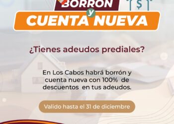 Invita a la población que tenga recargos de hasta 5 años en el pago de su predial, a ponerse al corriente y obtener el 100% de descuentos a través de la Campaña Borrón y Cuenta Nueva