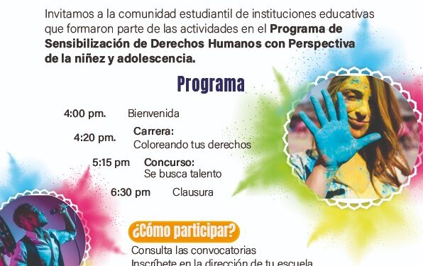 Este próximo miércoles 29 de noviembre se realizará el “Festival Vive Tus Derechos” con una carrera denominada Coloreando Tus Derechos y el concurso Se Busca Talento