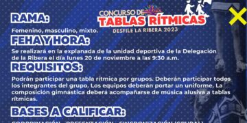 A través del Instituto de la Juventud (INJUVE) convoca a la Escuela Telesecundaria #1 “José Agustín Olachea Avilés”, al Telebachillerato Comunitario #12 y al CECyTE #03 de la delegación Santiago, al Concurso de Tablas Rítmicas en La Ribera 2023.