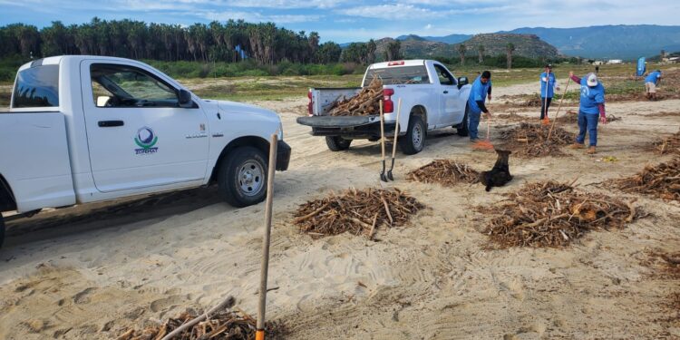 Se realizo una productiva jornada de limpieza en la playa El Surgidero, logrando retirar 12 toneladas de residuos, así como 500 kilos de materiales plásticos