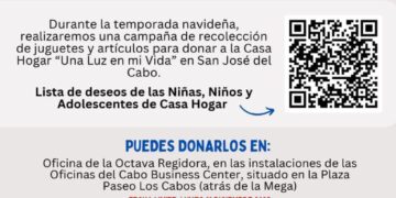 La VIII regidora del XIV Ayuntamiento de Los Cabos, Sarahí Ramos Murillo, invita a la ciudadanía a donar juguetes