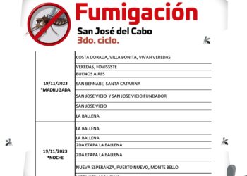 La Dirección Municipal de Salud inicia esta semana una extensa Campaña de Fumigación por distintas colonias de San José del Cabo, contra el mosco transmisor del dengue, zika y chikungunya 