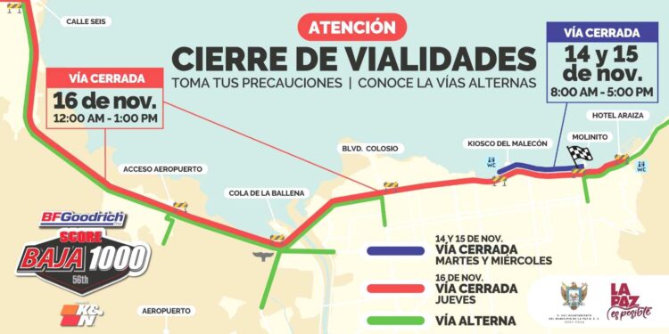 Exhortan a la ciudadanía a tomar precauciones durante la celebración de la carrera Baja 1000