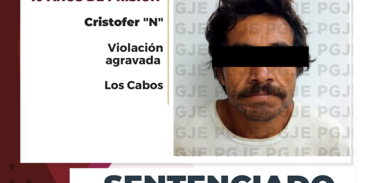 POR VIOLACIÓN AGRAVADA OBTIENE PGJE 10 AÑOS DE PRISIÓN PARA SUJETO  