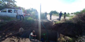 Trabaja OOMSAPAS en reparación de tubería en el tanque San Ramón