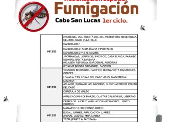 Continúa con el primer ciclo de la Campaña de Nebulización Especial por distintas colonias de Cabo San Lucas