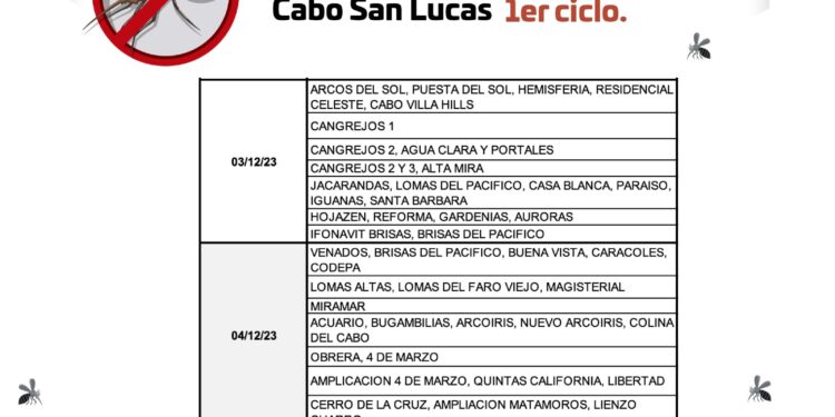 Continúa con el primer ciclo de la Campaña de Nebulización Especial por distintas colonias de Cabo San Lucas