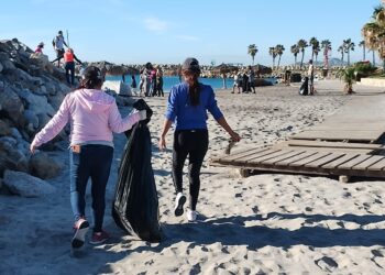 jornada de limpieza en la franja costera ubicada en la comunidad de La Playa, en San José del Cabo