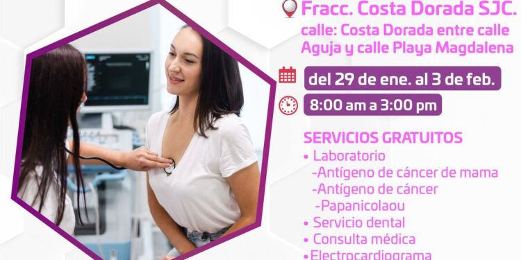 Del lunes 28 de enero al sábado 03 febrero, la Brigada Médica de Salud se encontrará en la colonia Costa Dorada, en San José del Cabo, lo que refrenda el compromiso de garantizar el bienestar de la población.