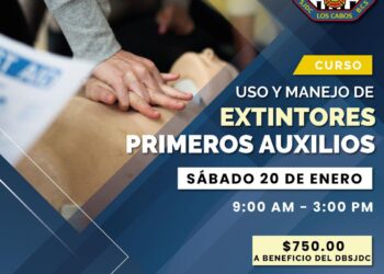 Invitación al público en general a ser parte del curso “Primeros Auxilios y Manejo de Extintores”, con una cuota de recuperación de $750 pesos por persona este próximo sábado 20 de enero de 9:00 de la mañana a 3:00 de la tarde en la Estación #1 de la colonia Centro