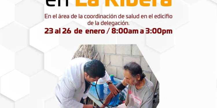 Del 23 al 26 de enero se estarán brindando consultas médicas en la delegación de La Ribera.