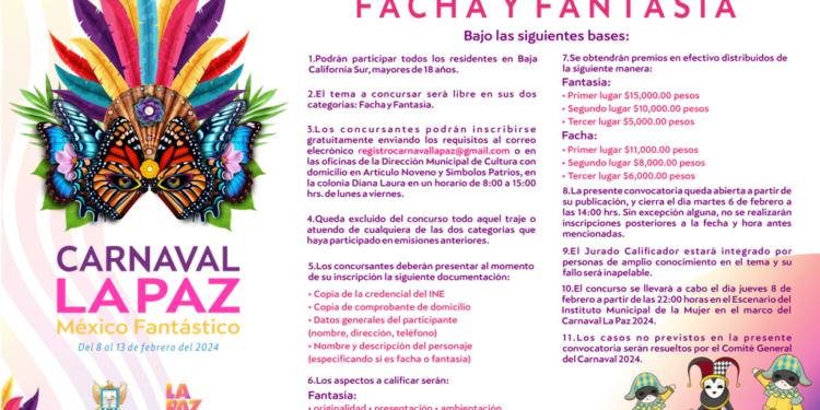Abierta la convocatoria del Concurso de Facha y Fantasía del Carnaval La Paz 2024