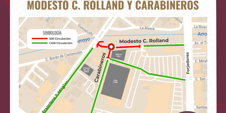 INICIA REPARACIÓN DEL CRUCERO DE LAS CALLES MODESTO C. ROLLAND Y CARABINEROS