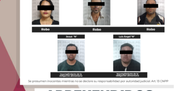 APREHENDE PGJE A 5 PERSONAS POR DIVERSOS DELITOS 