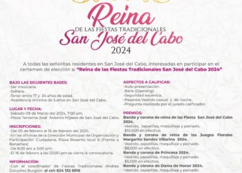 Convocatoria para el certamen de elección de la Reina de las Fiestas Tradicionales de San José del Cabo 2024