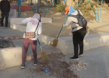 Llevaron a cabo una jornada de limpieza en el parque recreativo San Judas Tadeo de la colonia Lomas Altas. 