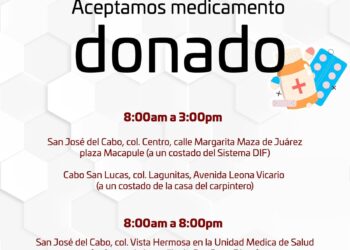 La Dirección Municipal de Salud continúa recibiendo medicamento donado de 8:00 de la mañana a 3:00 de la tarde las donaciones en sus oficinas.