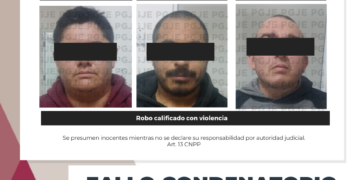 OBTIENE PGJE TRES FALLOS CONDENATORIO PARA RESPONSABLES DE ROBO CON VIOLENCIA EN GUERRERO NEGRO